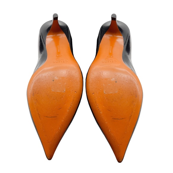 CELINE BLACK POINTED TOE LOW HEEL PATENT LEATHER BOOTIES - Picture 7 of 8